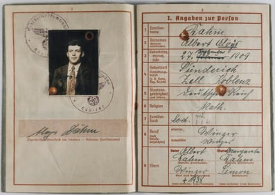 WEHRPASS FOR A FALLSCHIRMJAGER WHO FOUGHT IN NORMANDY