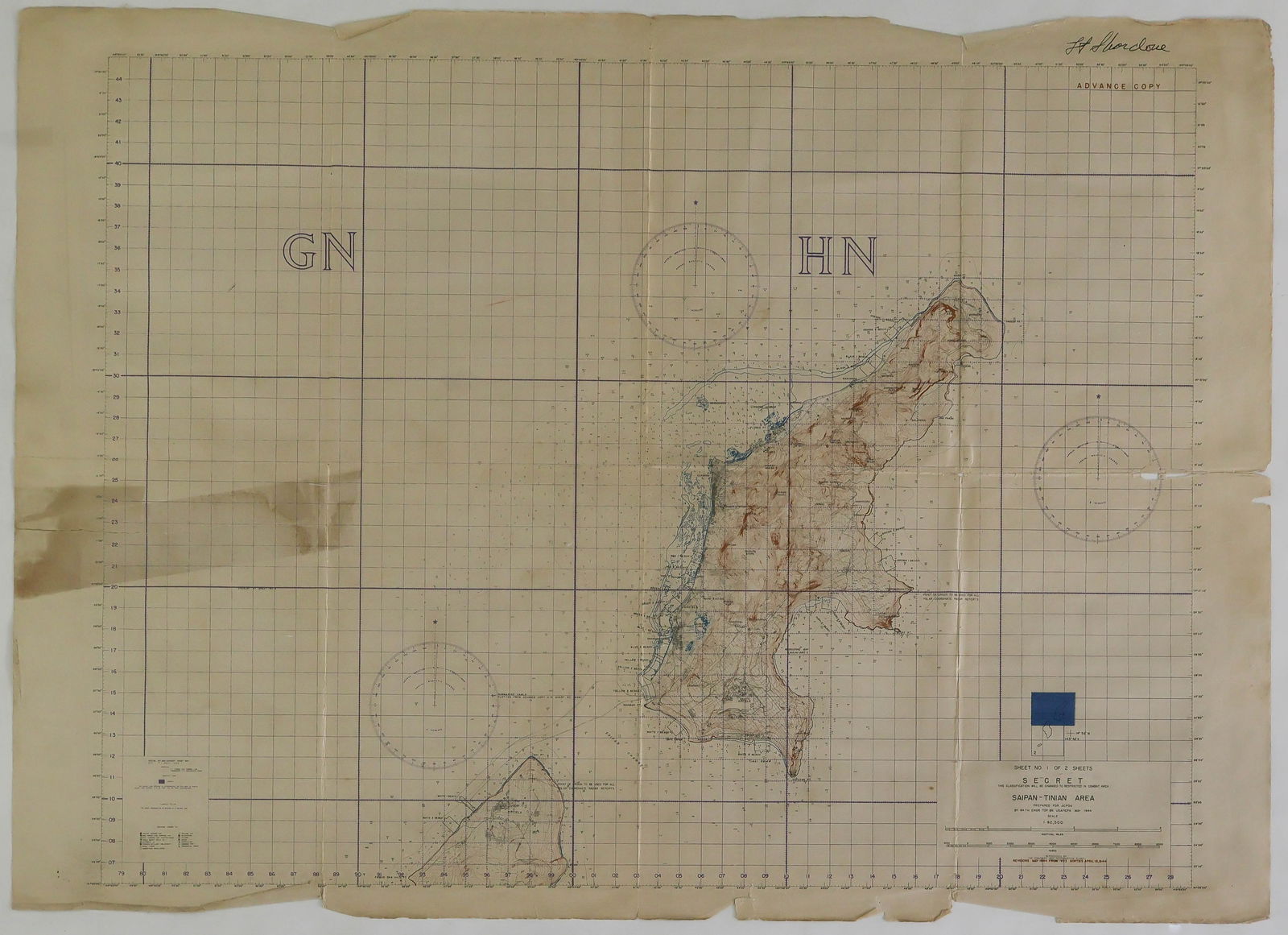 WORLD WAR II SAIPAN-TINAN MAP (1 of 6)