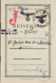 'J'-STAMPED PASSPORT OF A GERMAN WOMAN DOCTOR