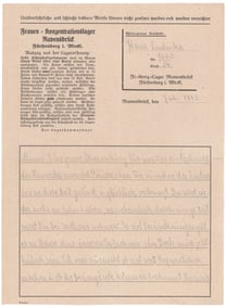 'FRAUEN-RAVENSBRUCK' CAMP PRISONER'S LETTER