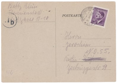 THERESIENSTADT CONCENTRATION CAMP NOTE