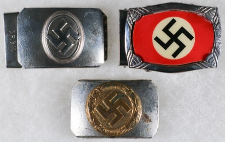 EARLY HITLER YOUTH/SYMPATHIZER BELT BUCKLES (3)