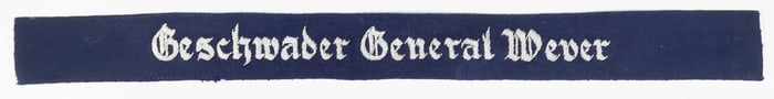 LUFTWAFFE 'GESCHWADER GENERAL WEVER' BULLION CUFF TITLE