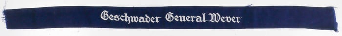 LUFTWAFFE 'GESCHWADER GENERAL WEVER' CUFF TITLE