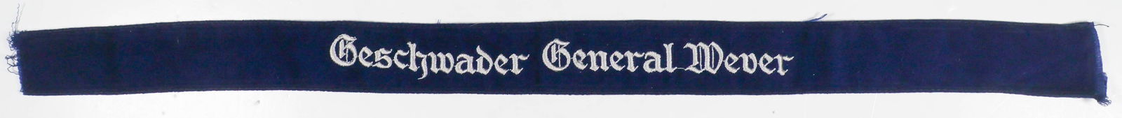 LUFTWAFFE 'GESCHWADER GENERAL WEVER' CUFF TITLE (1 of 5)