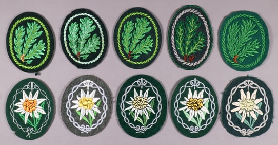 OAK LEAF AND EDELWEISS PATCHES (10)