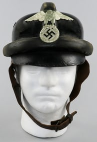 AMERICAN-CAPTURED NSKK HELMET WITH BRING-BACK PAPERS
