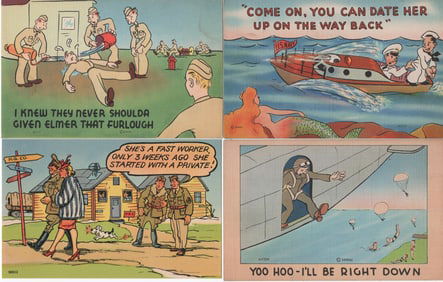 AMERICAN MILITARY LIFE SATIRICAL POSTCARDS (43)