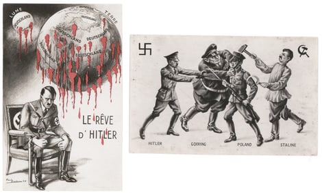 FRENCH WORLD WAR II ANTI-HITLER POSTCARDS