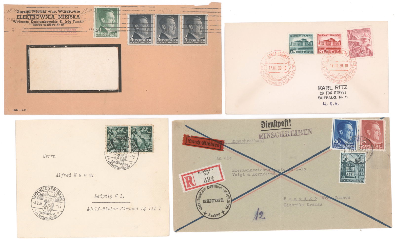WORLD WAR II GERMAN POSTAL HISTORY (20+) (1 of 14)