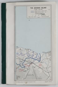 POSTWAR D-DAY MAPS OWNED BY OMAHA BEACH HERO LT. COL. WILLIAM B. GARA