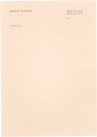 ADOLF HITLER OFFICIAL STATIONERY