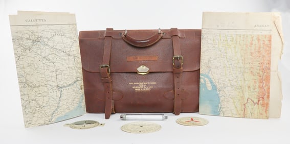 (DOOLITTLE MISSION) NAVIGATOR CARL R. WILDNER'S NAVIGATION CASE WITH ACCESSORIES