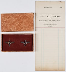 (DOOLITTLE MISSION) NAVIGATOR CARL R. WILDNER'S FIRST COLLAR INSIGNIA