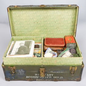 (DOOLITTLE MISSION) NAVIGATOR CARL WILDNER'S FOOTLOCKER WITH CONTENTS