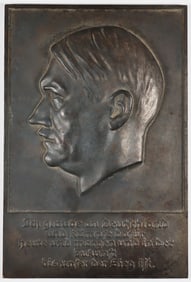 ADOLF HITLER WALL PLAQUE WITH QUOTATION