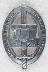 (CROATIA) LEAGUE OF AWARDED SOLDIERS BADGE