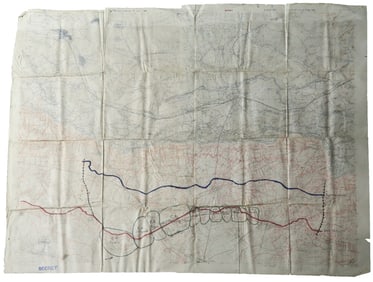 SECOND BATTLE OF THE MARNE DEFENSIVE LINES MAP, USED BY COL. WILLIAM J. DONOVAN