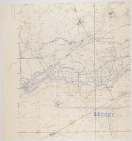 BATTLE OF ST. MIHIEL ARTILLERY BARRAGE MAP, USED BY COL. WILLIAM J. DONOVAN