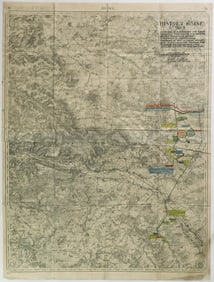 165th INFANTRY REGIMENT SECOND BATTLE OF THE MARNE MAP, OWNED BY COL. WILLIAM J. DONOVAN