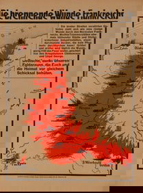GERMAN PROPAGANDA POSTER: 'THE BURNING WOUND OF FRANCE'
