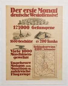 GERMAN PROPAGANDA POSTER: 'THE FIRST MONTH...OF THE OFFENSIVE!'