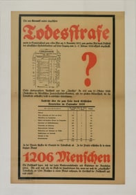 GERMAN PROPAGANDA POSTER ANNOUNCES DISSIDENTS EXECUTED UNDER BOLSHEVIK RULE