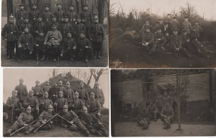 IMPERIAL GERMAN AND OTHER NATIONS ARMY UNIT REAL PHOTO POSTCARDS (25)