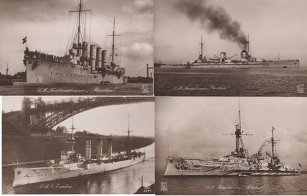 IMPERIAL GERMAN NAVY WARSHIPS REAL PHOTO POSTCARDS (22)