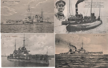 INTERNATIONAL WARSHIPS POSTCARDS (14)