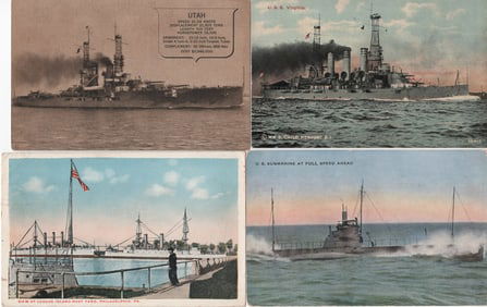 U.S. NAVY WARSHIPS POSTCARDS (40)