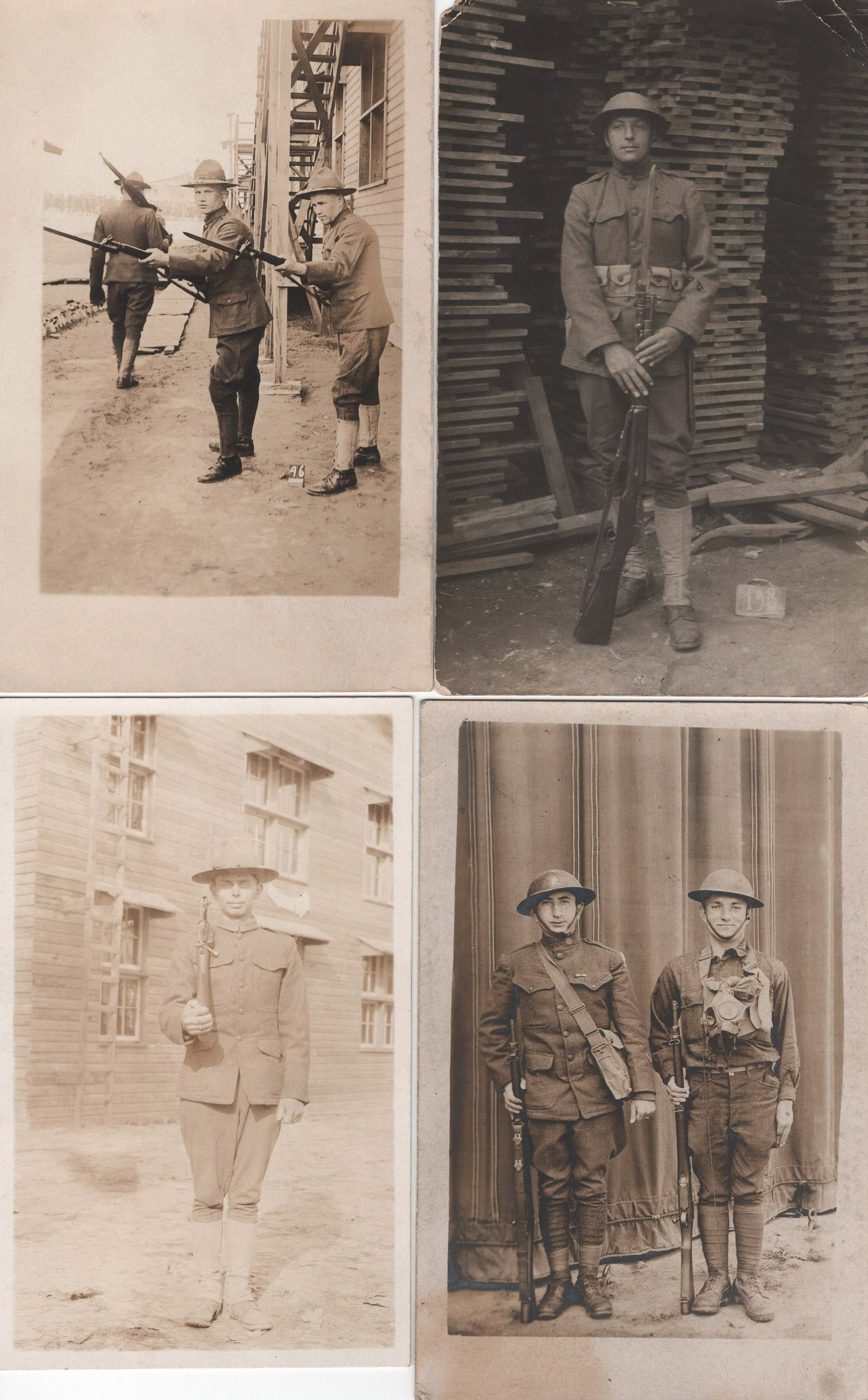 U.S. ARMY SOLDIERS REAL PHOTO POSTCARDS (40): Fine lot of forty World War I-era real photo postcards, each approx. 3.5 x 5.5 in. b/w, each an individual portrait of a United States Army soldier in uniform. The group features both officers and enl