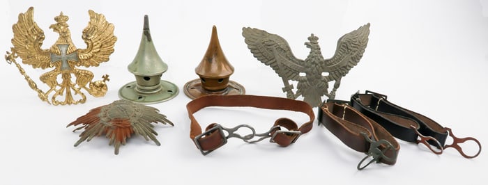 PRUSSIAN PICKELHAUBE PARTS GROUPING (8)