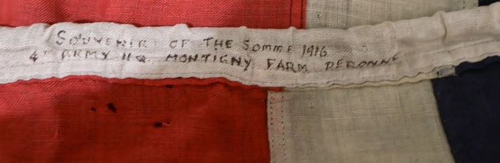 UNION JACK HQ FLAG FROM THE SOMME OFFENSIVE