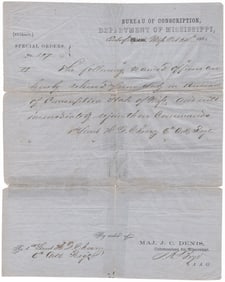 A CONFEDERATE LIEUTENANT IS RELEASED FROM CONSCRIPTION DUTY