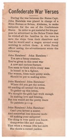 CONFEDERATE RHYME LAMPOONS MAKING GUNPOWDER FROM WOMEN’S URINE!