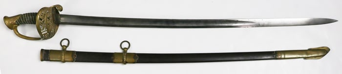 CIVIL WAR SWORD OF CAPT. CHARLES G. CHIPMAN, 54TH MASS. REGT.