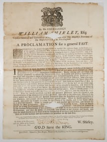 1746 KING GEORGE'S WAR BROADSIDE