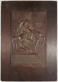 HUNGARIAN CAVALRYMAN MICHAEL KOVATS BRONZE PLAQUE