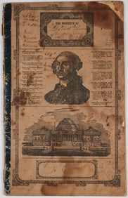 1852 GEORGE WASHINGTON SCHOOLWORK BOOK