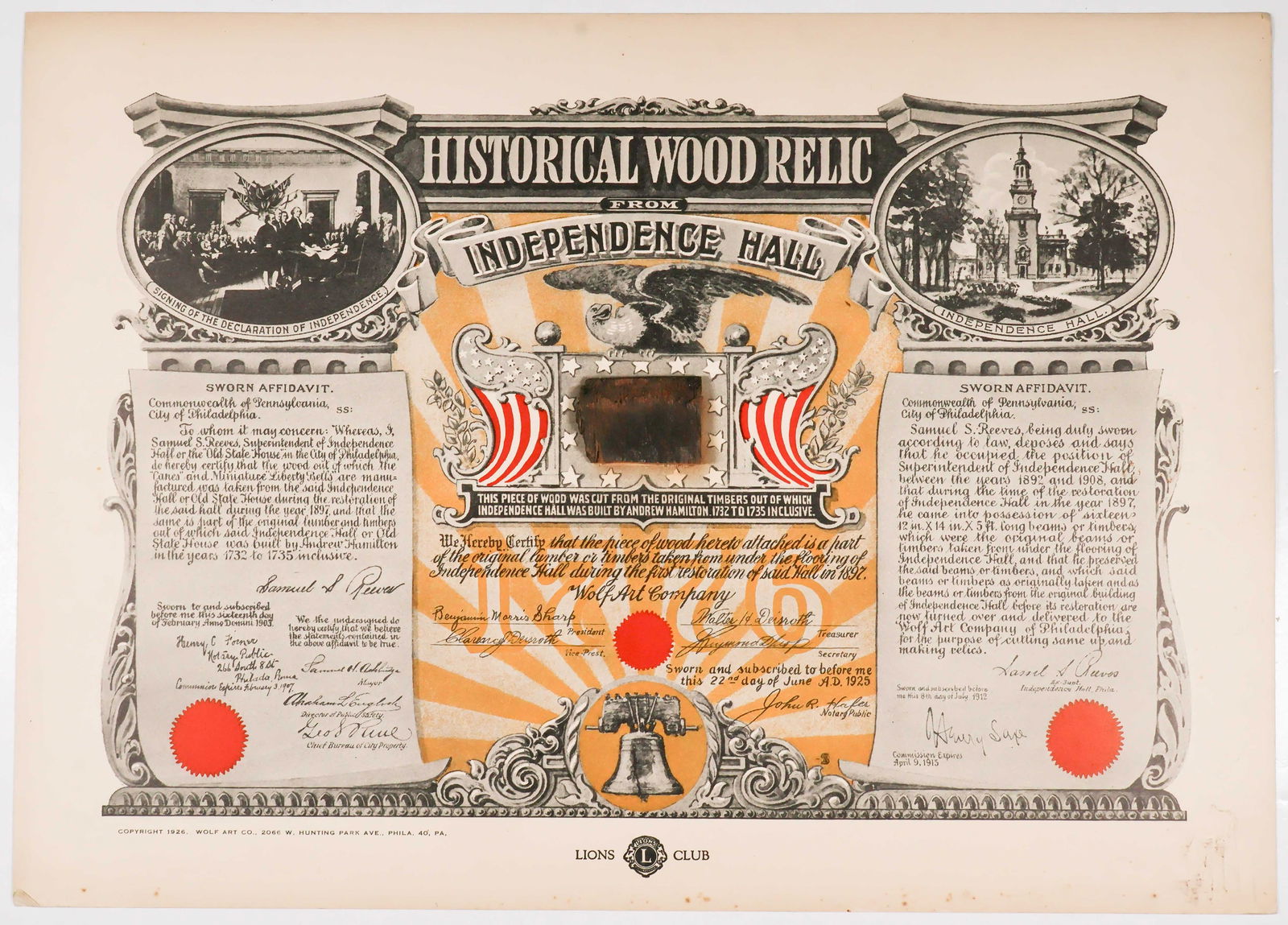 INDEPENDENCE HALL RELIC (1 of 3)