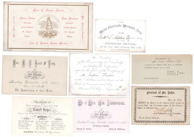 NINETEENTH CENTURY INVITATION COLLECTION (50+)
