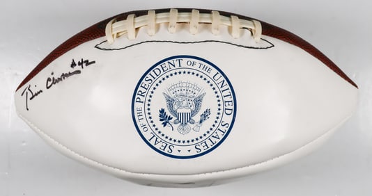 WILSON 'PRESIDENTIAL' FOOTBALL SIGNED BY BILL CLINTON AND JIMMY CARTER