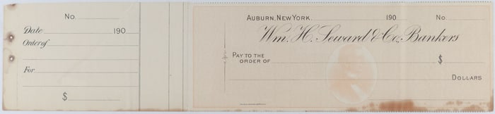 (LINCOLN ASSASSINATION) WILLIAM H. SEWARD CHECK