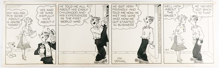 'BLONDIE' ORIGINAL COMIC STRIP BY CHIC YOUNG