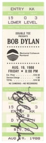 SIGNED ORIGINAL BOB DYLAN CONCERT TICKET