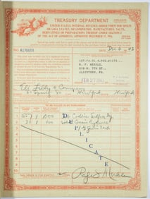 U. S. INTERNAL REVENUE SERVICE OPIUM AND COCAINE ORDER FORMS