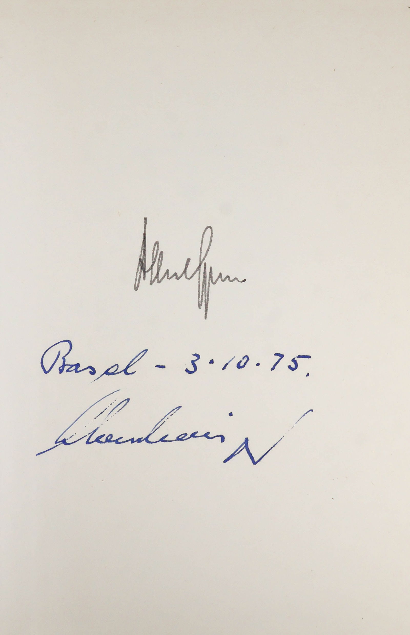 ALBERT SPEER: (1905-1981) Nazi German architect and Minister of Armaments and War Production, convicted of war crimes at Nuremburg. Signed first edition hardcover German copy of his book 'Spandauer Tagebucher'