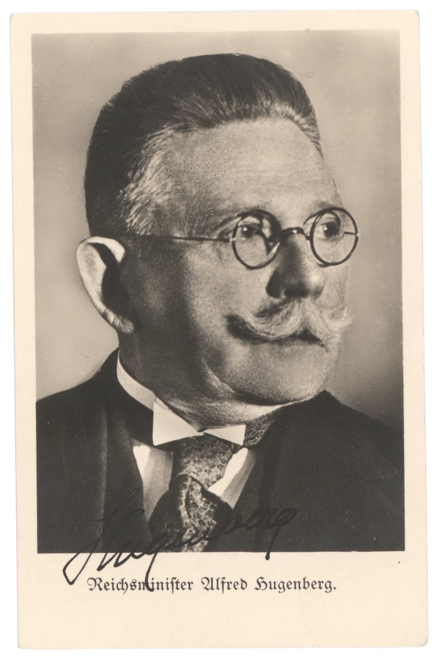 ALFRED HUGENBERG: (1865 – 1951) Influential German businessman and politician. An important figure in nationalist politics in Germany, Hugenberg became the country's leading media proprietor during the 1920s. As