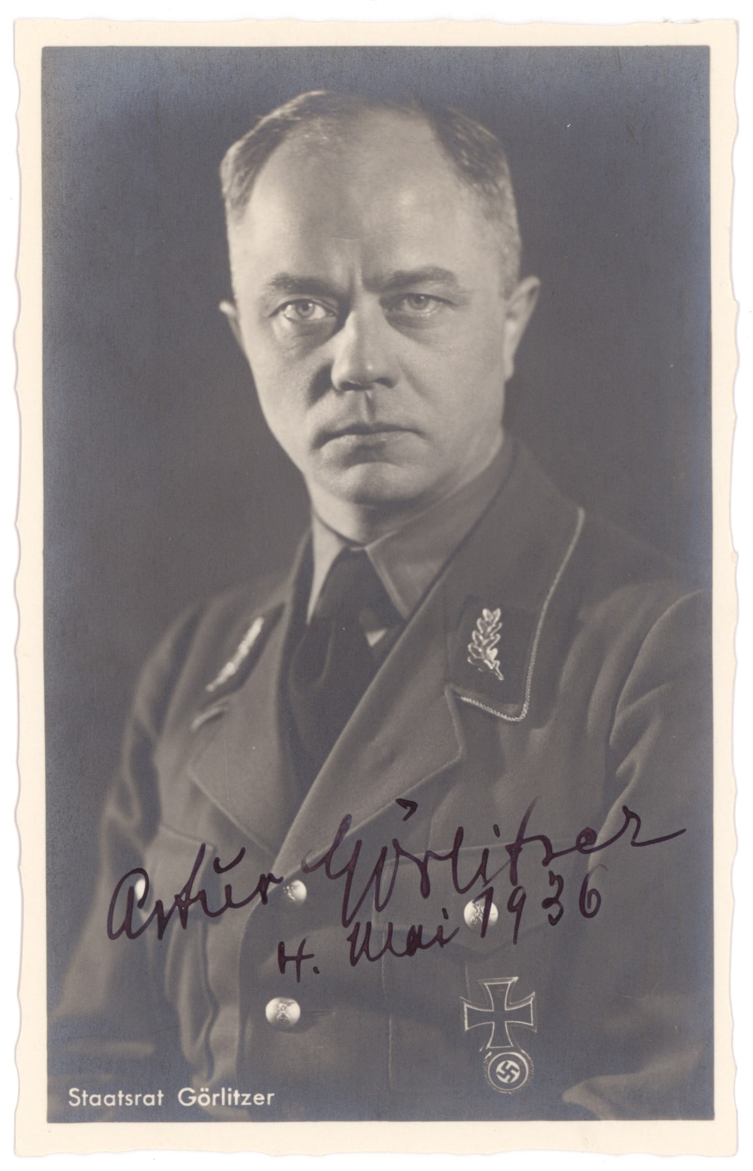 ARTUR GORLITZER: (1893 – 1945) Nazi Party official who served as the Deputy Gauleiter of Gau Berlin from 1933 to 1943. He was also a member of the German Reichstag and an SA-Gruppenfuhrer. Goebbels, Gauleiter of